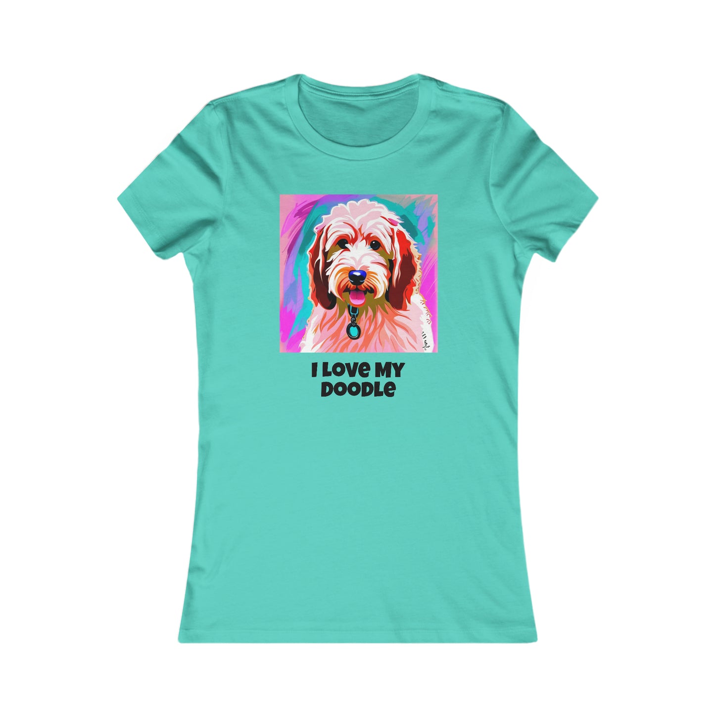 Women's I love My Doodle Goldendoodle Soft Classic Favorite Short Sleeve T-Shirt Tee