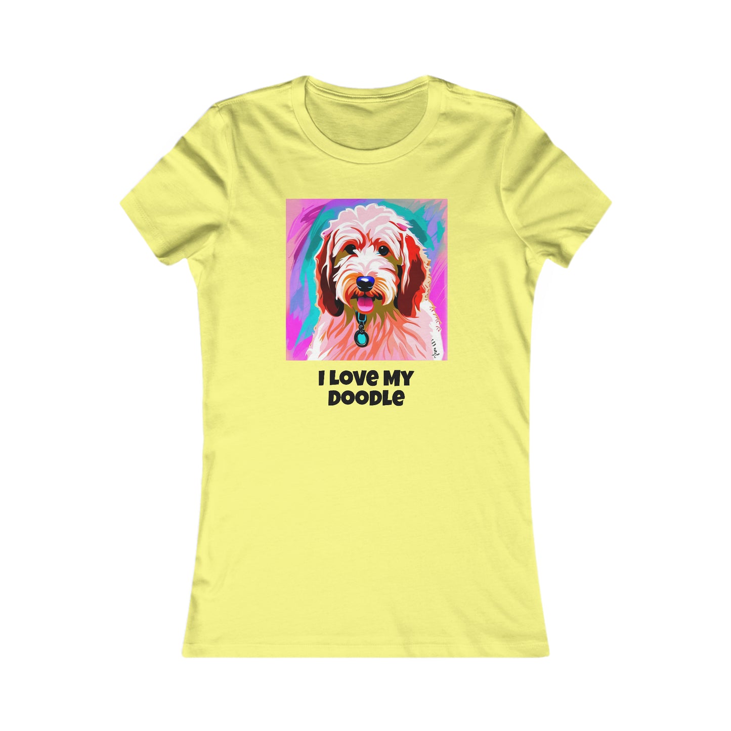 Women's I love My Doodle Goldendoodle Soft Classic Favorite Short Sleeve T-Shirt Tee