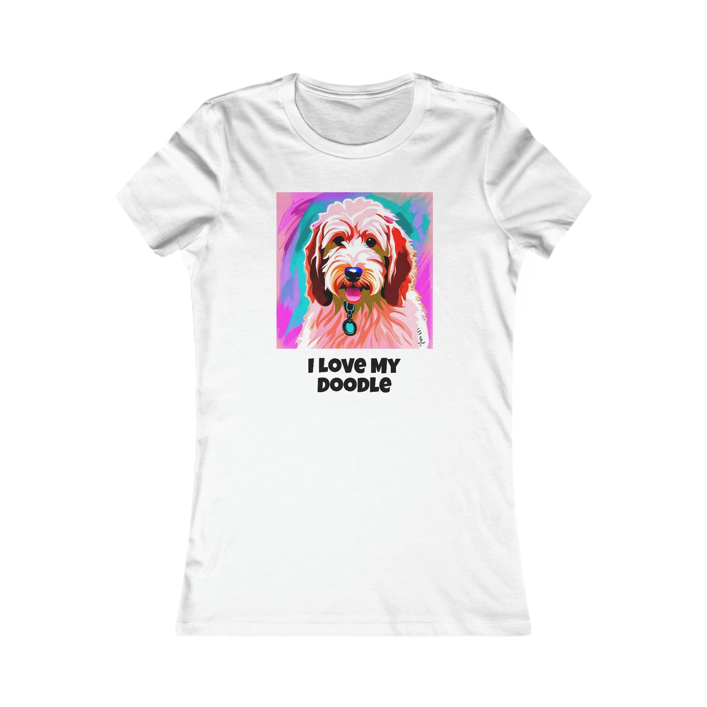 Women's I love My Doodle Goldendoodle Soft Classic Favorite Short Sleeve T-Shirt Tee