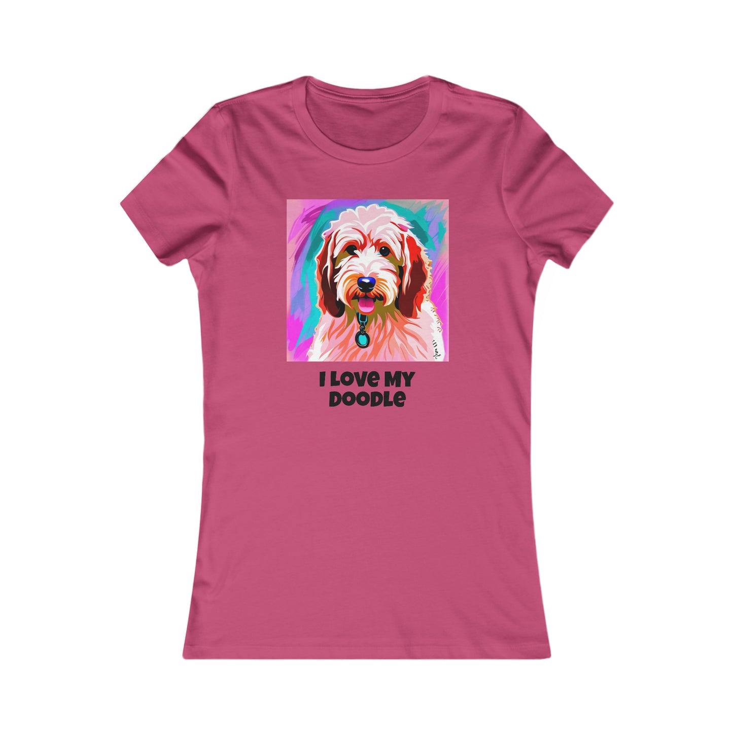 Women's I love My Doodle Goldendoodle Soft Classic Favorite Short Sleeve T-Shirt Tee